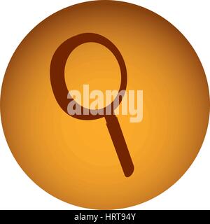yellow emblem magnifying glass icon Stock Vector
