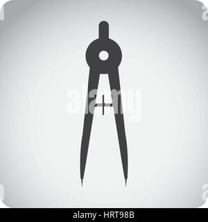 gray emblem compass school tools icon Stock Vector