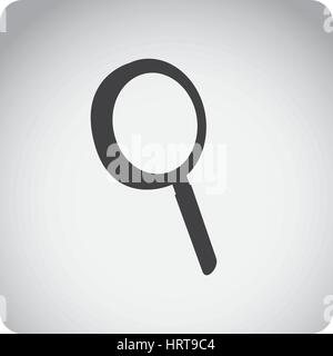 gray emblem magnifying glass icon Stock Vector