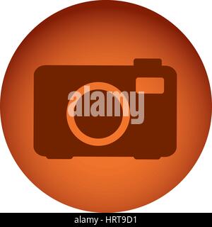 orange emblem camera icon Stock Vector