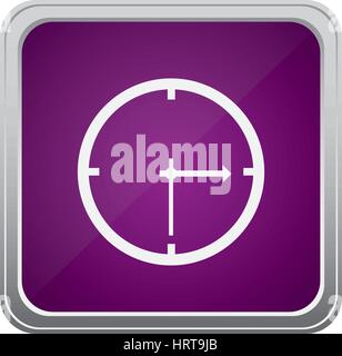 purple emblem clock icon Stock Vector