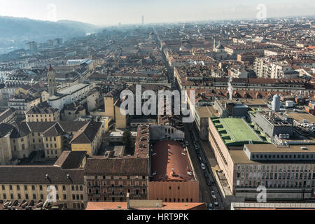 View of old town of Turin from the Mole Antonelliana, Italy Stock Photo