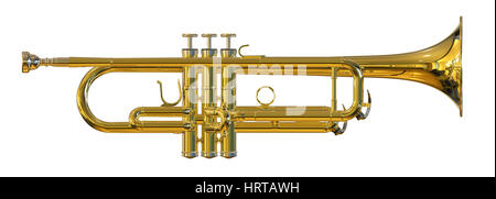 Trumpet isolated on white background 3D rendering Stock Photo