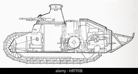 The French light tank Renault FT 17, first World War One armoured Stock ...