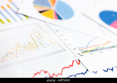 data analytics - business graphs and charts Stock Photo