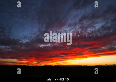 Dramatic sunset sky and clouds in Arizona Stock Photo