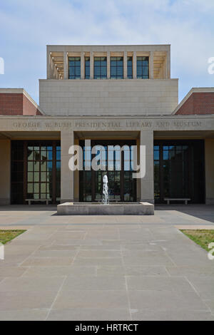 The entrance to the George W Bush Presidential Library and Museum on the Southern Methodist University campus in Dallas, Texas. Stock Photo
