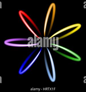 Neon rainbow flower. Vector illustration. Stock Vector