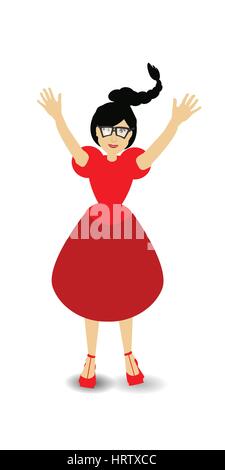 Woman hands up. illustration. use a smart phone, website, printing decorating etc Stock Vector