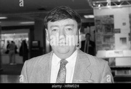 Alan Wynne Williams, Labour party Member of Parliament for Carmarthen, attends the party conference in Brighton, England on October 1, 1991. Stock Photo