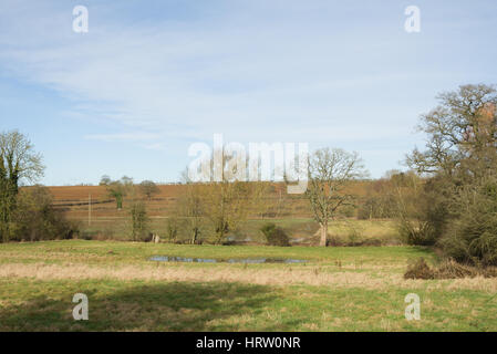 A view over countryside in the village of Barford St. Michael, Oxfordshire, England, United Kingdom Stock Photo