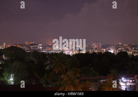 Night landscape of Mangalore City, Karnataka, India Stock Photo