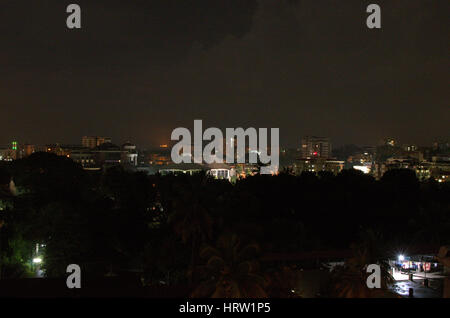 Night landscape of Mangalore City, Karnataka, India Stock Photo