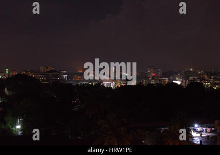 Night landscape of Mangalore City, Karnataka, India Stock Photo