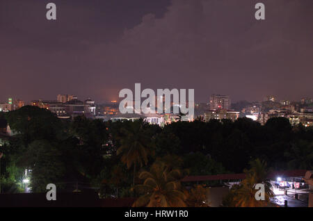 Night landscape of Mangalore City, Karnataka, India Stock Photo