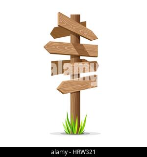 Wooden arrow vector empty signboard Stock Vector