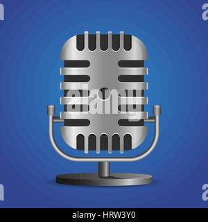 Vintage metal studio microphone icon vector Stock Vector