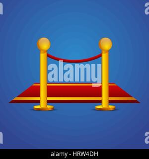Red carpet and barrier rope Stock Vector