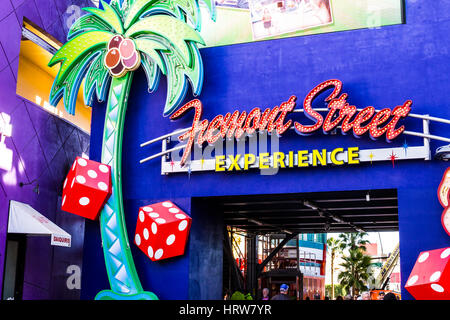 Las Vegas - Circa December 2016: Entrance to the Fremont Street Experience in Downtown Las Vegas III Stock Photo