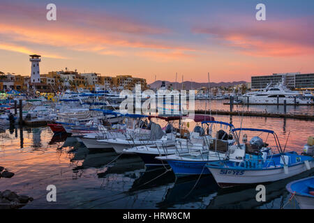 Boats in the marina at Cabo San Lucas, Baja California Sur, Mexico. Stock Photo