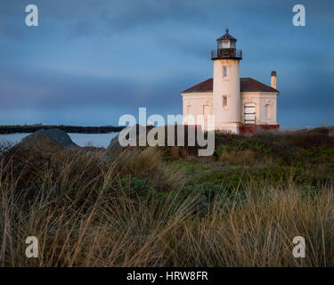 Coquille River Lighthouse, Bullards Beach State Park, Bandon, southern Oregon coast. Stock Photo