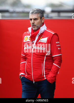 Circuit de Catalunya, Montmelo near Barcelona, Spain, 27.2.-2.3.2017, Formula One Test days ---Maurizio Arrivabene (ITA), team principal  Scuderia Ferrari Stock Photo