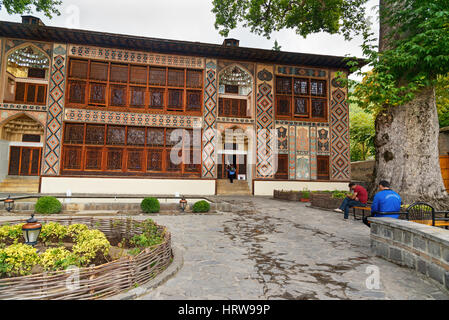 Sheki, Azerbaijan - September 13, 2016: Palace of Sheki Khans. It was a summer residence of Shaki Khans. It was built in 18th century Stock Photo