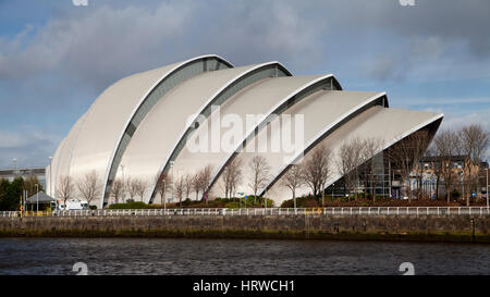 The Clyde Auditorium building on Glasgow dockside (known locally as the 'Armadillo'. Stock Photo
