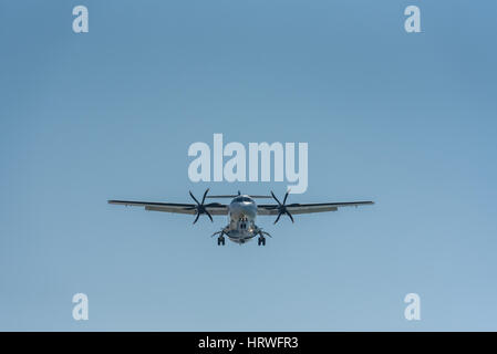 Israir plane landing in Sde Dov airport, Tel Aviv-Yafo, Israel Stock Photo