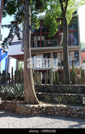 Exterior of the House Studio Museum of Diego Rivera and Frida Kahlo, Colonia San Angel Inn, Alvaro Obregon, Mexico DF. Stock Photo