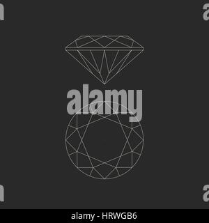 Diamond line drawing Stock Vector