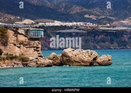 Balcon de Europa - Balcony of Europe in Nerja town on Costa del Sol, Andalucia, Spain Stock Photo