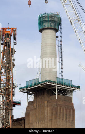 Part of the decommissioned Battersea power station under construction London Stock Photo