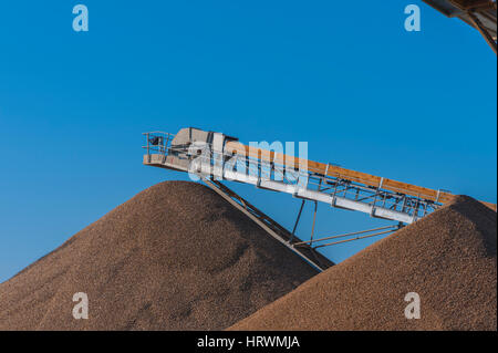 Sand and gravel piles at the end of a aggregates sorting plant Gravesend Kent Stock Photo