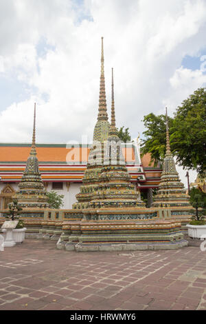 Stupas in Wat Pho, Bangkok, Thailand Stock Photo