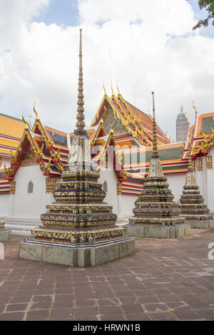 Stupas in Wat Pho, Bangkok, Thailand Stock Photo