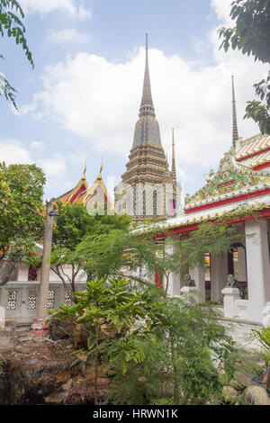 Stupas in Wat Pho, Bangkok, Thailand Stock Photo