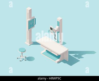 Vector isometric low poly x-ray machine Stock Vector