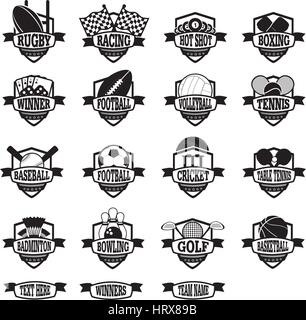 vector editable clip-art badges or logos  for sports teams Stock Vector