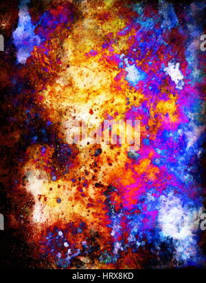 abstract background with multicolor space structures, crackles and spots. Stock Photo
