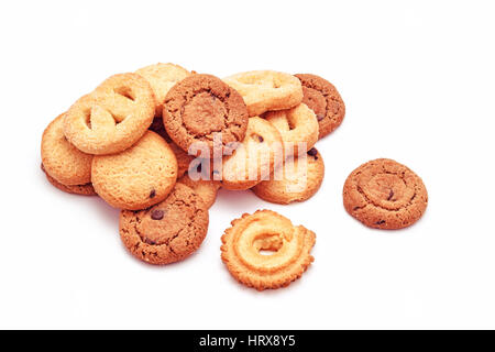 sweet biscuits variation isolated on white Stock Photo