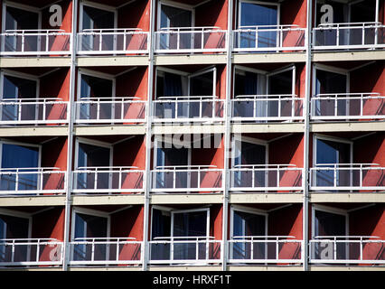 Hotel balconies in Keszthely Stock Photo