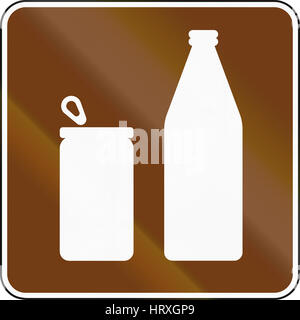 United States MUTCD guide road sign - Drinks. Stock Photo