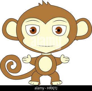 ape in the jungle cartoon illustration Stock Photo - Alamy