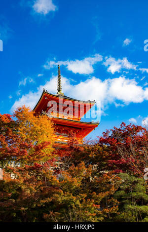 Attraction in Japan. The Kiyomizu temple, Kyoto, Japan. Stock Photo