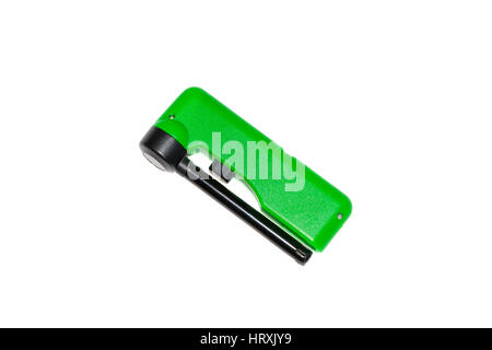 collapsible pocket gas lighter gun for gas-stove isolated on a white background Stock Photo