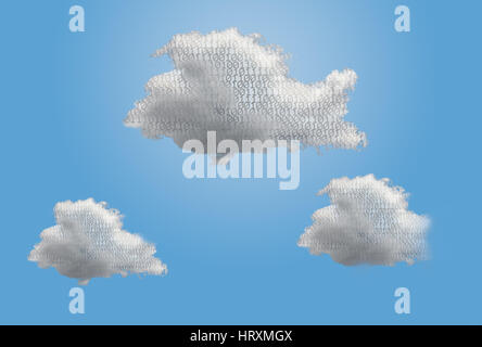 Concept image for cloud computing and online applications showing several different competing environments Stock Photo