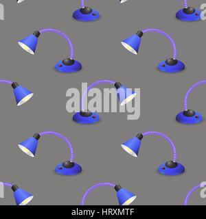 Blue Lamp with Red Button Seamless Pattern Stock Vector