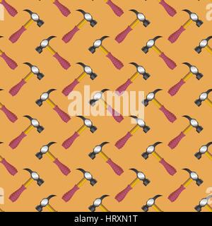 Hammer Icon Seamless Pattern Stock Vector