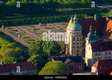 castle Güstrow, castle garden of castle Güstrow with baroque heart, Güstrow, Mecklenburg Lake District, ,burg Lake District, Mecklenburg-Vorpommern, G Stock Photo